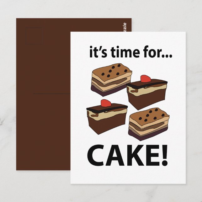 Cartão Postal Bolo Está na Hora do Bolo (Frente/Verso)