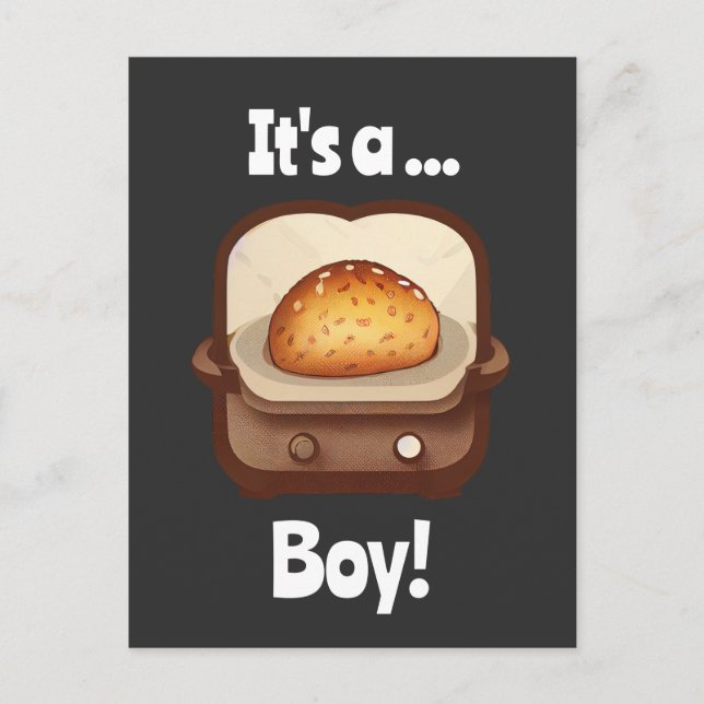 Cartão Postal Bolo no forno Revelação do sexo do bebê engraçado  (Frente)