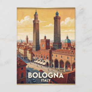 Cartão Postal Bologna Itália Duas Torres Cena de Viagem 🏛️