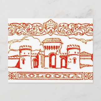 Cartão Postal Bolonha — Itália antiga vintage art Woodcarving
