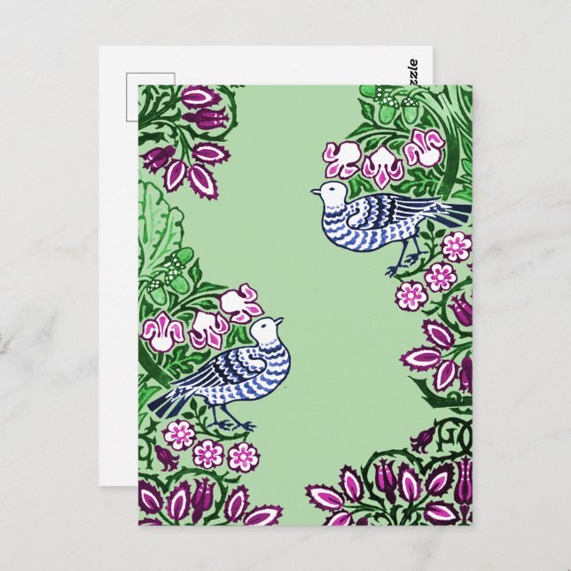 Cartão Postal Bolotas de Flores de Arte Folclórica (Frente/Verso)