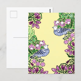 Cartão Postal Bolotas de Flores de Arte Folclórica