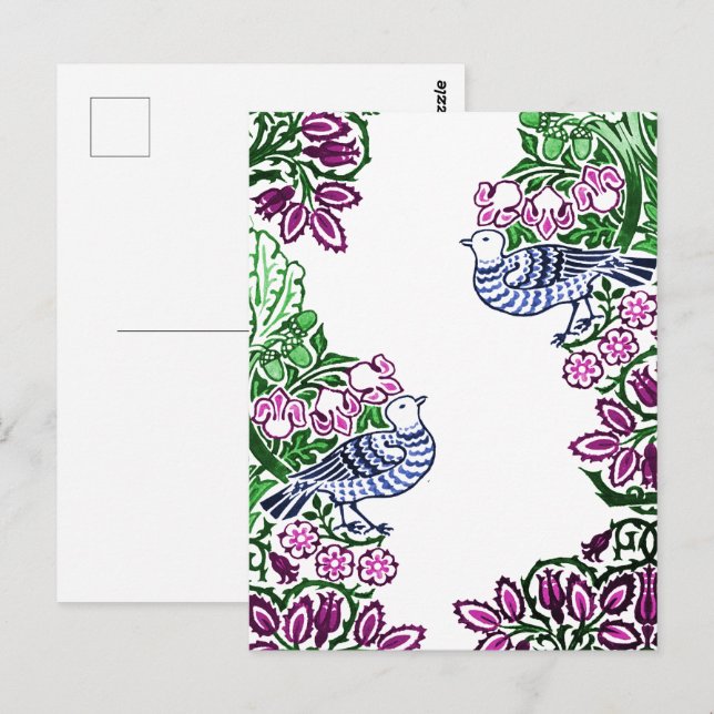 Cartão Postal Bolotas de Flores de Arte Folclórica (Frente/Verso)