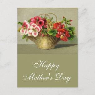 Cartão Postal Bolsa de Flor de Dia de as mães Feliz