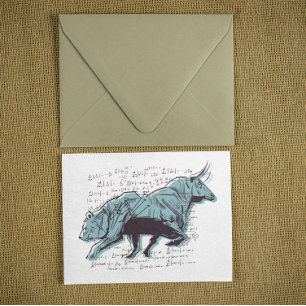 Cartão Postal Bolsa de Valores para a Bull e a Bear