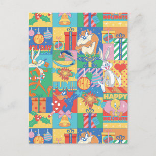 Cartão Postal BOLSAS DE CARRO™ Padrão de Natal para Férias Fel