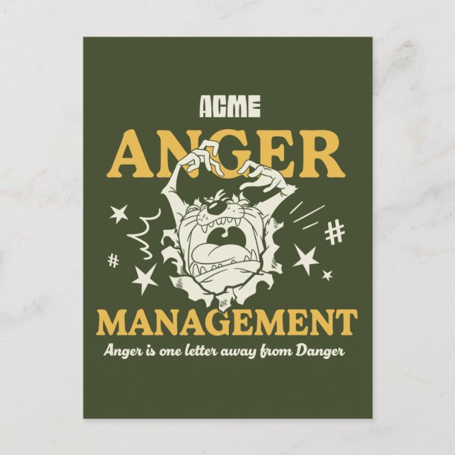 Cartão Postal BOLSAS DE CARRO™ |TAZ™ ACME Anger Management (Frente)