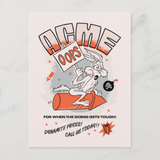 Cartão Postal BOLSAS DE CARRO™ | WILE E. COYOTE™ ACME Dynamite