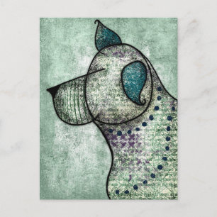 Cartão Postal Bom Cachorro Oculta Cartão-Postal De Tratamento