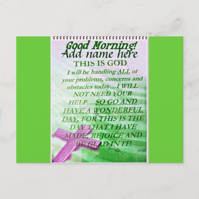 Cartão Postal Bom dia, adicione seu nome_ (Frente)