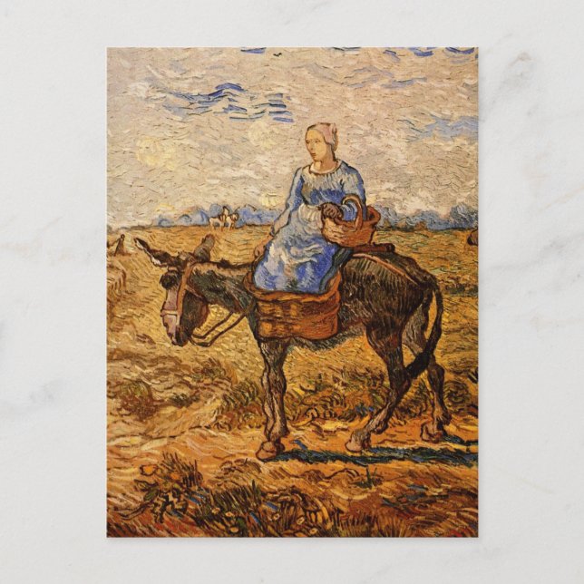 Cartão Postal Bom dia, Casal camponês de Vincent van Gogh (Frente)