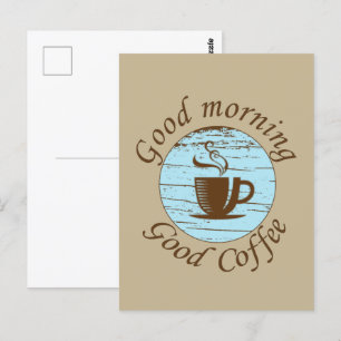 Cartão Postal Bom dia citações engraçadas de bebedores de café