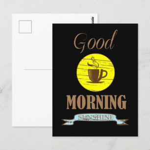 Cartão Postal Bom dia citações engraçadas para bebedores de café
