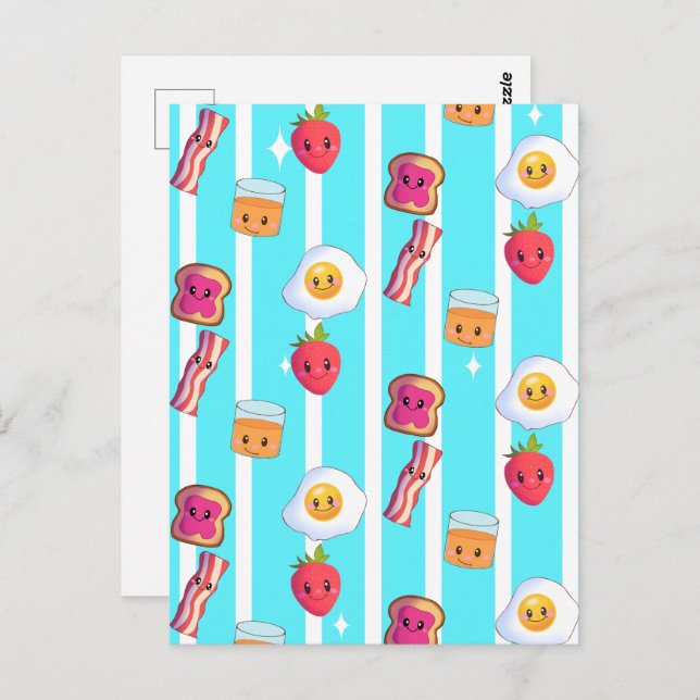 Cartão Postal Bom dia, delicioso café da manhã (Frente/Verso)