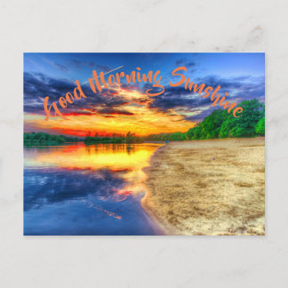 Cartão Postal Bom dia Sunrise Sandy Tropical Beach