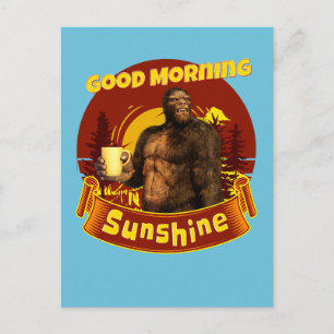 Cartão Postal Bom dia Sunshine Engraçado Café Bigfoot