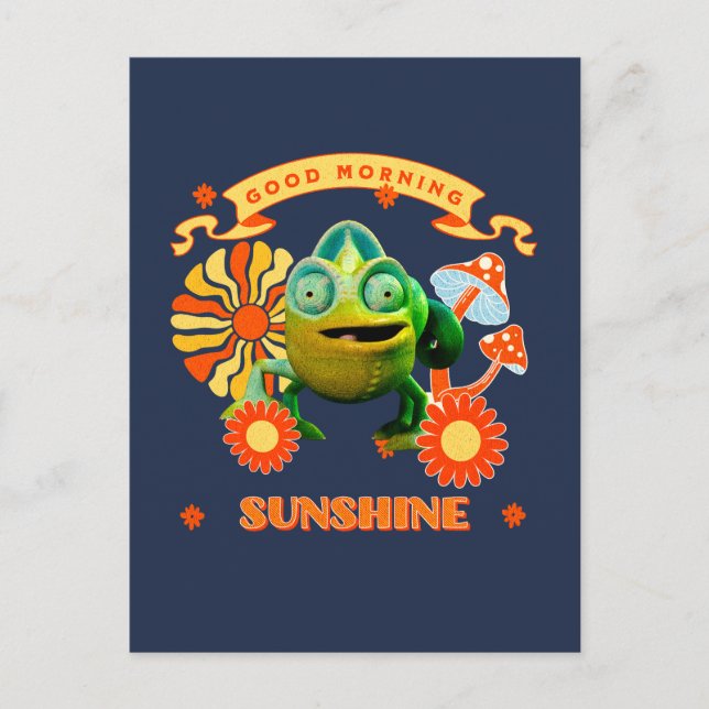 Cartão Postal Bom dia Sunshine Funny Chameleon (Frente)