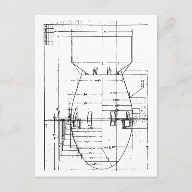 Cartão Postal Bomba atômica do homem gordo (Frente)