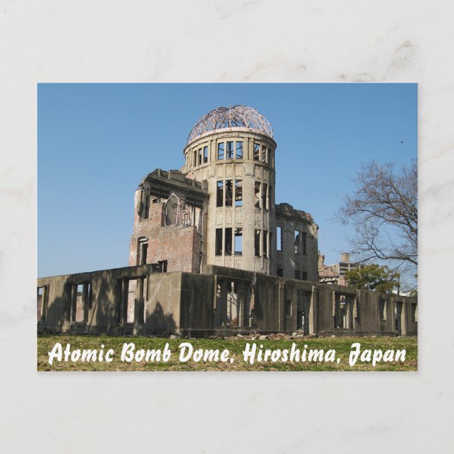 Cartão Postal Bomba Atômica Dome, Hiroshima, Japão (Frente)