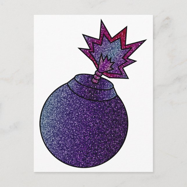 Cartão Postal Bomba Glitter Galaxy (Frente)