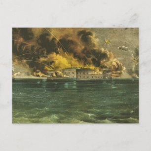 Cartão Postal Bombardeio da Guerra Civil Americana em Fort Sumte