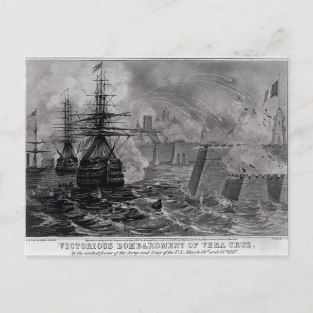 Cartão Postal Bombardeio vitorioso de Vera Cruz (Frente)