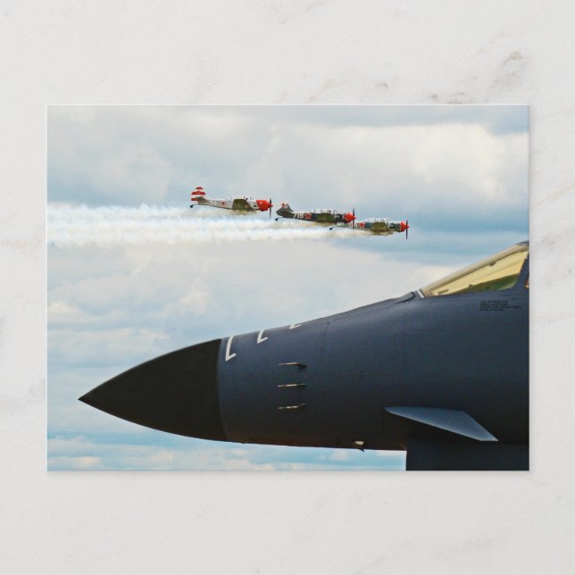 Cartão Postal Bombardeiro B-1 e Combatentes WWII (Frente)