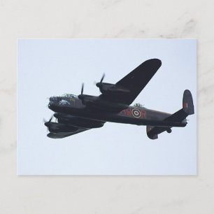 Cartão Postal Bombardeiro Lancaster A Voo.