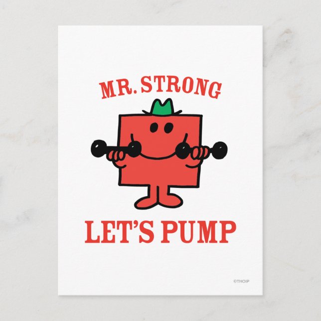 Cartão Postal Bombeando Ferro Com O Sr. Strong (Frente)