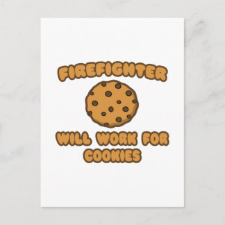 Cartão Postal Bombeiro .. Trabalhará para Cookies