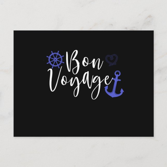 Cartão Postal Bon Voyage Anchor Cruise Navio Vacante Gi (Frente)