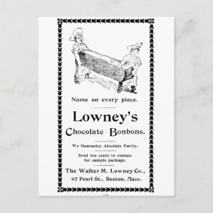 Cartão Postal Bonbons de chocolate de Lowney