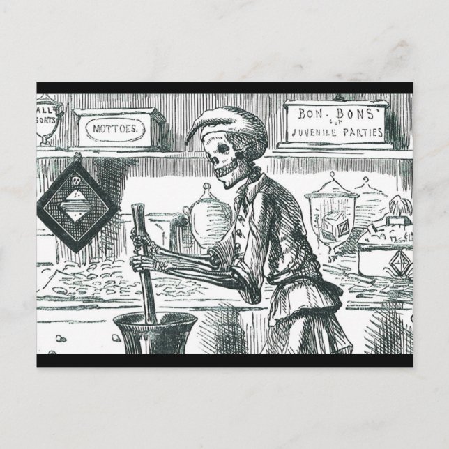 Cartão Postal "BonBons para Partidos Juvenis" Mau Farmacêutico (Frente)