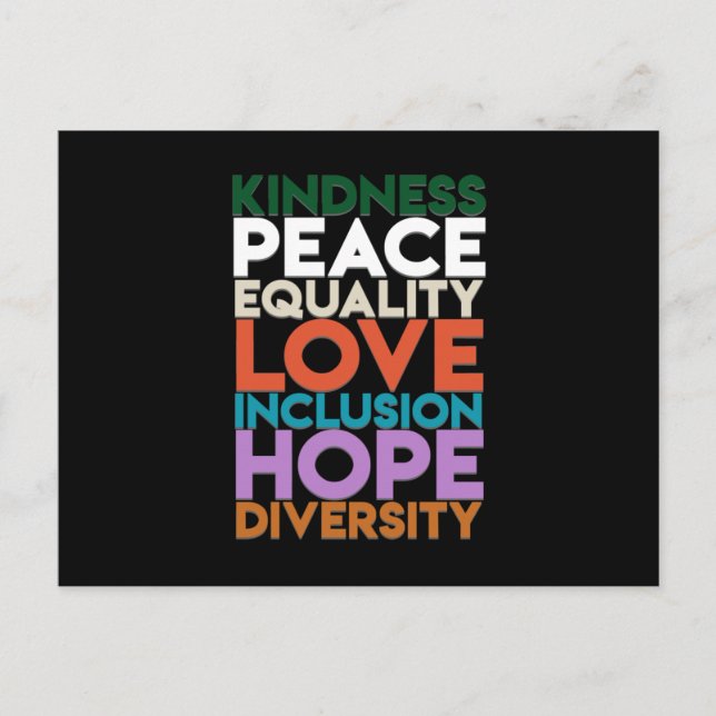 Cartão Postal Bondade Apoio à Paz na Terra Dia Mundial da Paz (Frente)