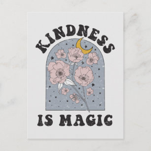 Cartão Postal Bondade é Magia Flores Vintage