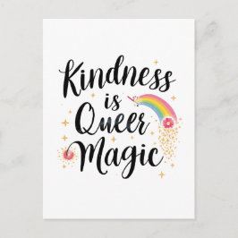 Cartão Postal Bondade É Magia Queer Arco-Íris Citação LGBTQ+