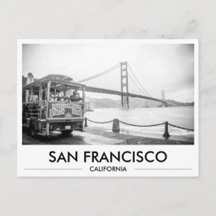 Cartão Postal Bonde de São Francisco na Ponte Golden Gate