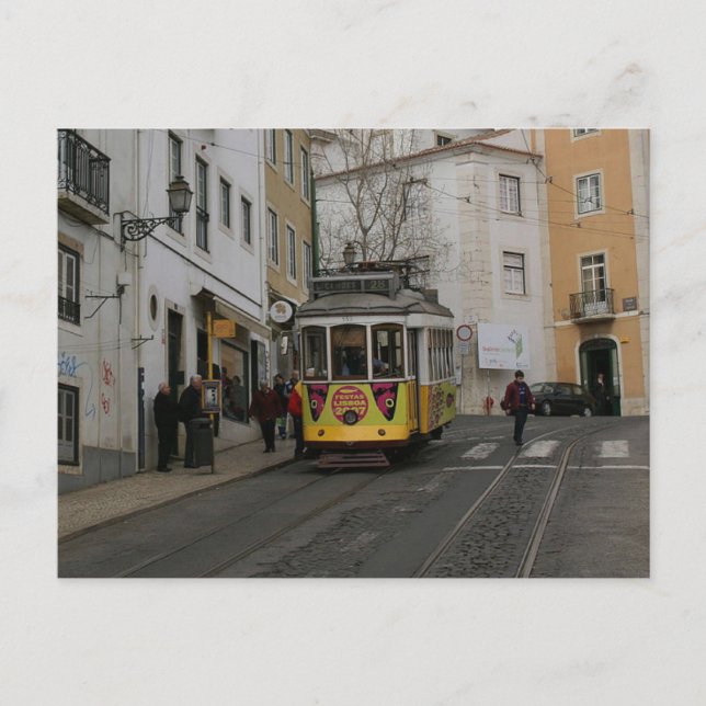 Cartão Postal Bonde em Lisboa (Frente)