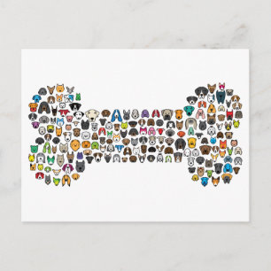 Cartão Postal BONE Dog Cartoon