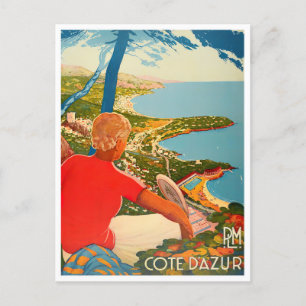 Cartão Postal Boné Martin Roquebrune France viagens vintage