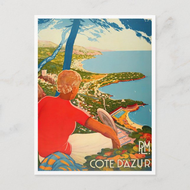 Cartão Postal Boné Martin Roquebrune France viagens vintage (Frente)