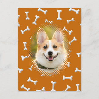 Cartão Postal Bone Pattern Dog Frame Art