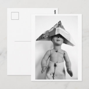 Cartão Postal Boneca com chapéu de papel - Jack