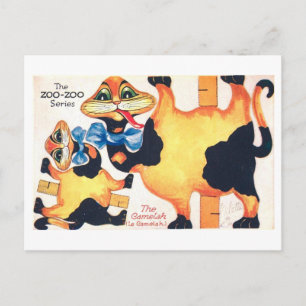 Cartão Postal Boneca de papel de animal vintage--Camelah