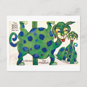 Cartão Postal Boneca de papel de animal vintage--Freakah