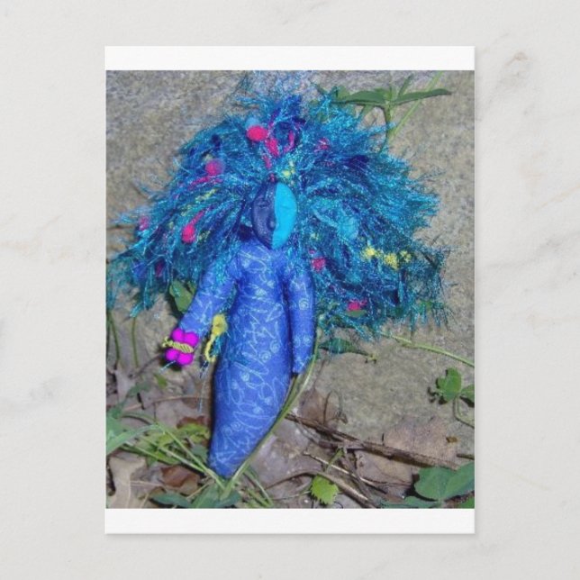 Cartão Postal Boneca Deusa Azul Xavychup (Frente)
