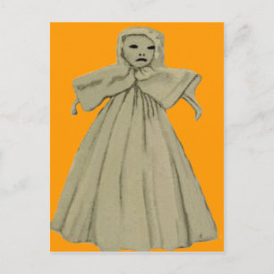 Cartão Postal Boneca Espírito Fantasma Assustador Infantil