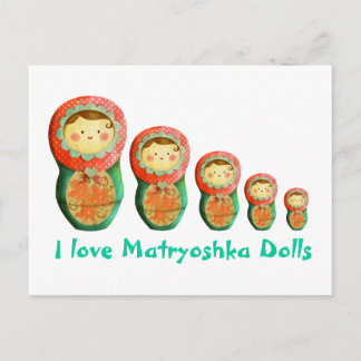 Cartão Postal Boneca Russa Matryoshka