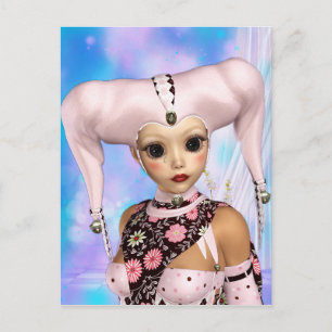 Cartão Postal Boneca Triste do Harlequin