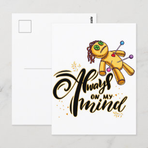 Cartão Postal Boneca Voodoo Engraçada do Dia das Bruxas Sempre n